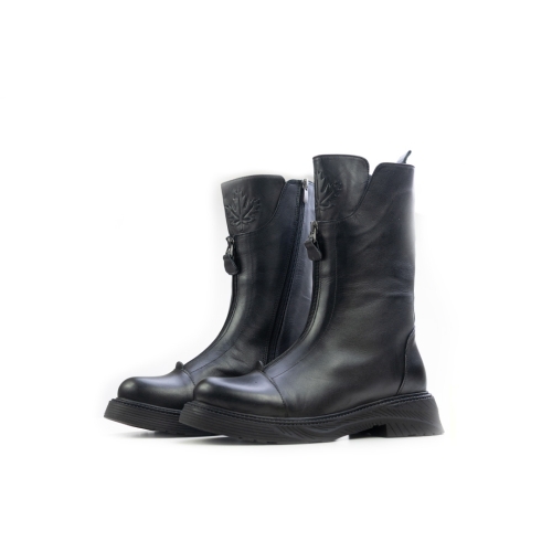 Дамски ежедневни боти от естествена кожа черни 45-26-01