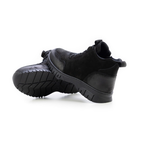 Дамски ежедневни боти от естествен набук черни 25610 S