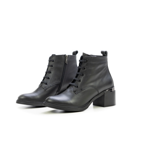 Дамски ежедневни боти от естествена кожа черни 651-13-106