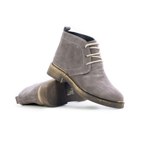 Дамски ежедневни боти от естествен велур сиви 601