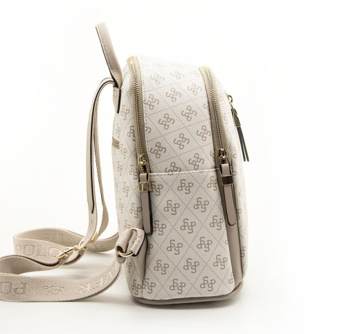 Дамска раница в бежово и кафяво 901 M178 SP Print Silver&Polo 