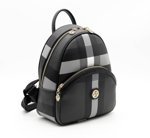 Дамска раница в черно и сиво 945 M129 KARELI EKOSE Silver&Polo