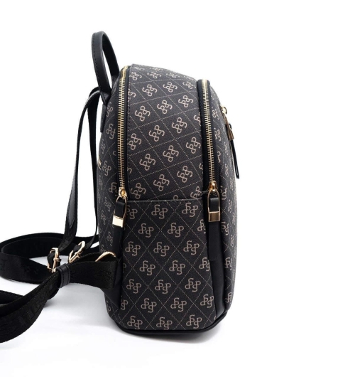 Дамска раница в черно и бежово 901 M178 SP Print Silver&Polo