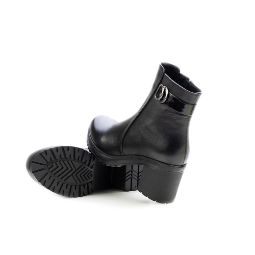 Дамски ежедневни боти от естествена кожа черни 11-619-1-41