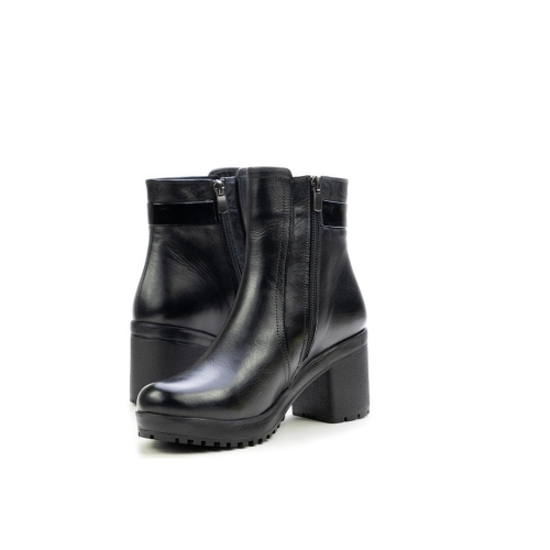 Дамски ежедневни боти от естествена кожа черни 11-619-1-41