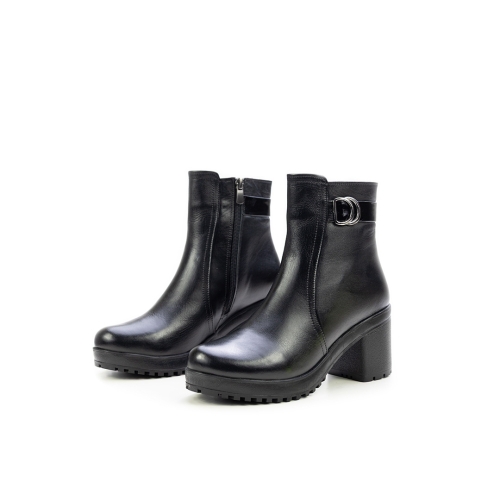 Дамски ежедневни боти от естествена кожа черни 11-619-1-41