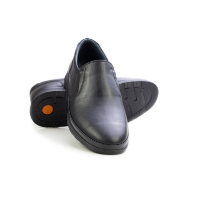 Мъжки ежедневни обувки от естествена кожа черни 45-390-20