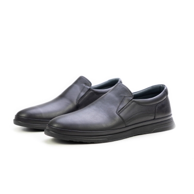 Мъжки ежедневни обувки от естествена кожа черни 45-390-20