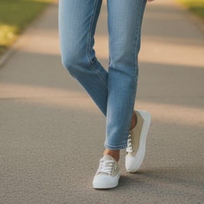 Дамски спортни обувки от естествена кожа бежови 1021