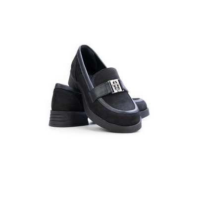 Дамски ежедневни обувки от естествен набук черни 10-306-31-01