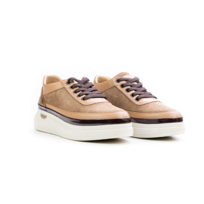 Дамски спортни обувки от естествен велур камел M126-5-17-T20