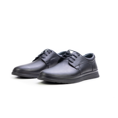 Мъжки ежедневни обувки от естествена кожа черни 45-389-20