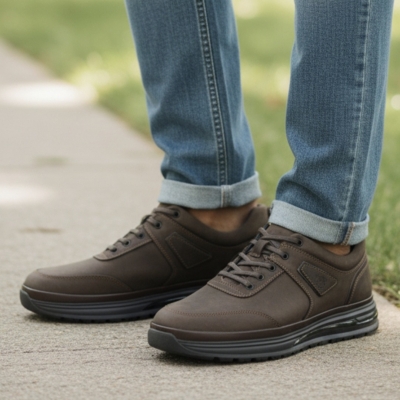 Мъжки спортни обувки от естествен набук кафяви 369-36-27