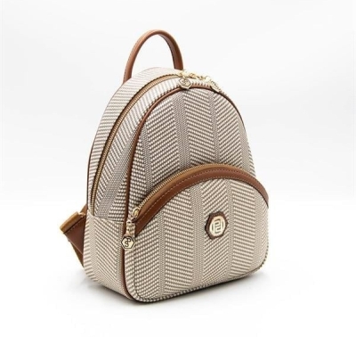 Дамска раница в бяло и кафяво 945 M132 Silver&Polo