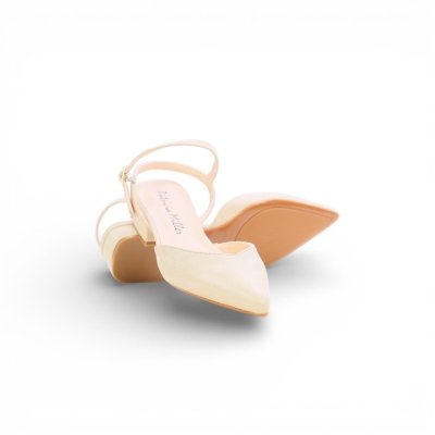 Дамски елегантни сандали в комбинация естествена кожа и естествен лак бежови 6808F-272 Patricia Miller