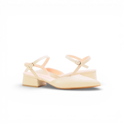 Дамски елегантни сандали в комбинация естествена кожа и естествен лак бежови 6808F-272 Patricia Miller