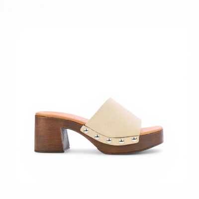 Дамски ежедневни чехли от естествен велур бежови 7041-250 Patricia Miller