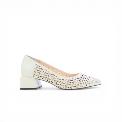 Дамски елегантни обувки от естествена кожа бежови 249-1 06