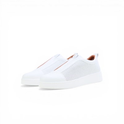 Дамски спортни обувки от естествена кожа в бяло Y563-138