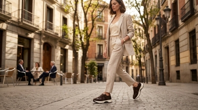 Дамски спортни обувки от естествена кожа кафяви 620