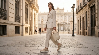 Дамски спортни обувки от естествена кожа бежови 620