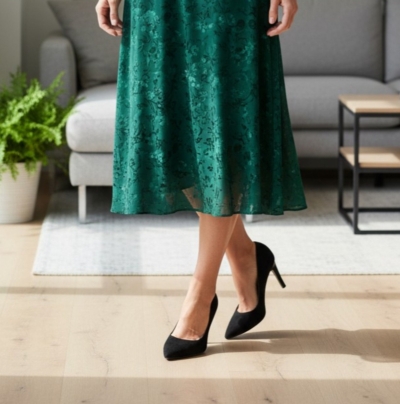 Дамски елегантни обувки от естествен велур черни 5530 638 Patricia Miller