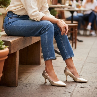 Дамски елегантни обувки от естествена кожа в злато 7082 598 Patricia Miller