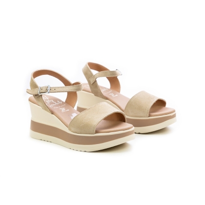 Дамски ежедневни сандали от естествен велур бежови 5982 Oh My Sandals