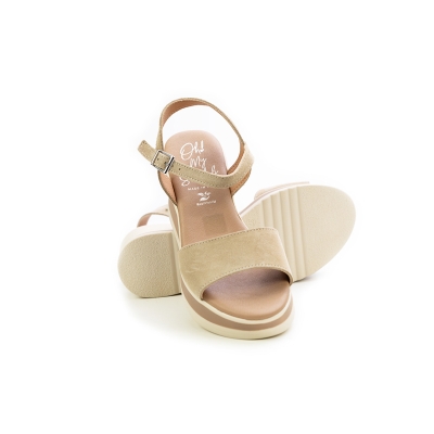 Дамски ежедневни сандали от естествен велур бежови 5982 Oh My Sandals