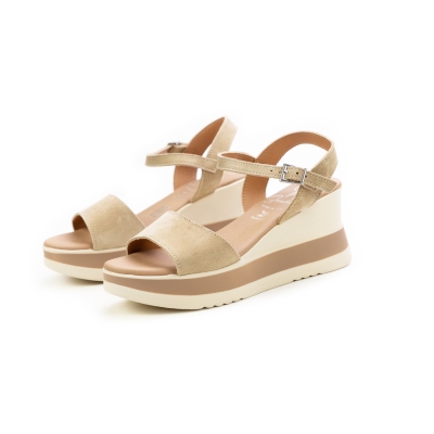 Дамски ежедневни сандали от естествен велур бежови 5982 Oh My Sandals