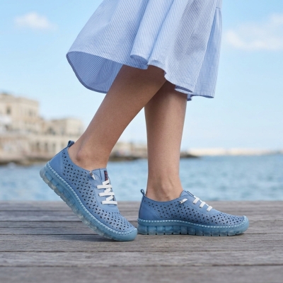 Дамски ежедневни обувки от естествена кожа сини 141111