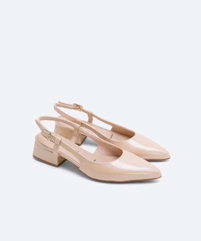 Дамски елегантни обувки от естествен лак бежови 6305F H-272 Patricia Miller