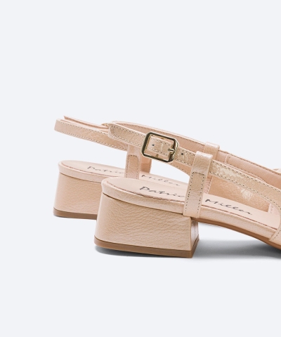 Дамски елегантни обувки от естествен лак бежови 6305F H-272 Patricia Miller