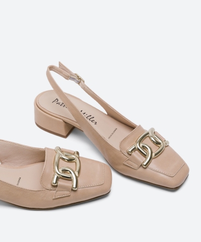 Дамски елегантни обувки от естествен лак бежови 6701 H-29530 Patricia Miller