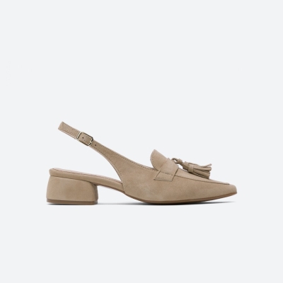 Дамски елегантни обувки от естествен велур бежови 6749 H-29405 Patricia Miller