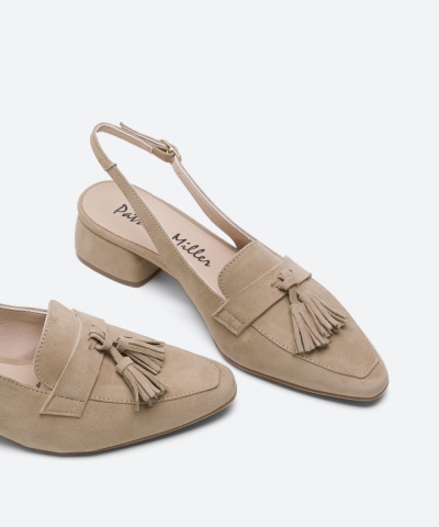 Дамски елегантни обувки от естествен велур бежови 6749 H-29405 Patricia Miller