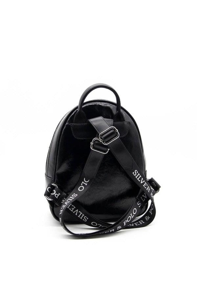 Дамска раница черна 945 M159 Silver&Polo