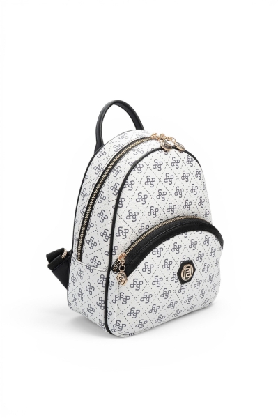 Дамска раница в черно и бяло 945 M178 Silver&Polo