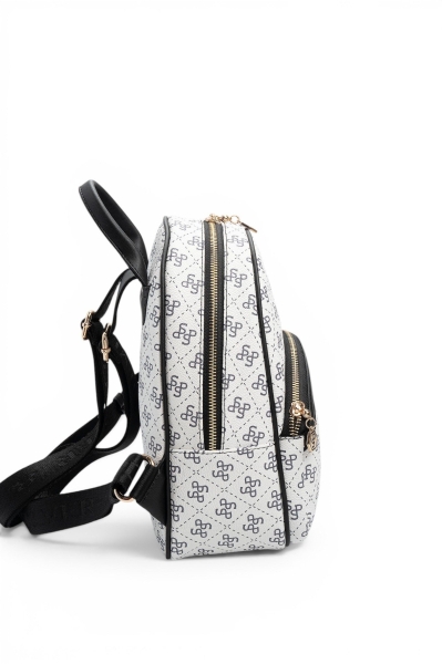 Дамска раница в черно и бяло 945 M178 Silver&Polo