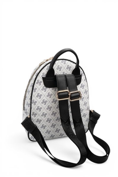 Дамска раница в черно и бяло 945 M178 Silver&Polo