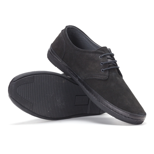 Мъжки ежедневни обувки от естествен набук черни 0809