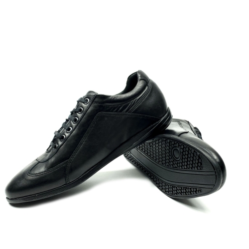 Мъжки спортни обувки от естествена кожа черни 024 Santonelli