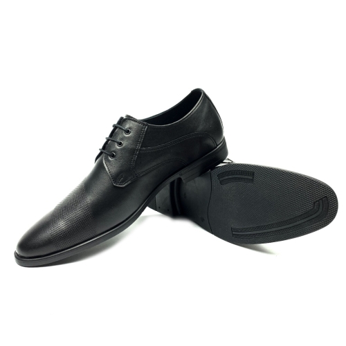 Мъжки елегантни обувки от естествена кожа черни 021 Santonelli