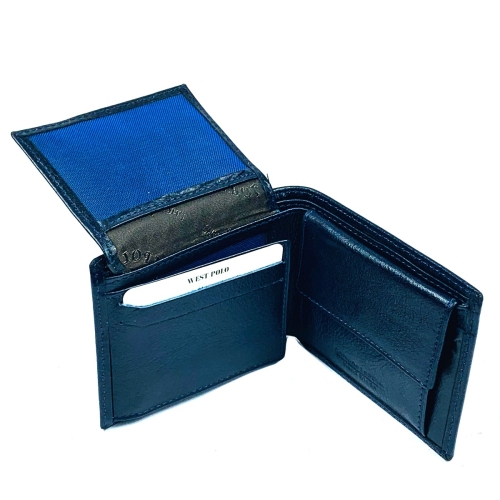 Мъжки кожен портфейл син 36/4-5