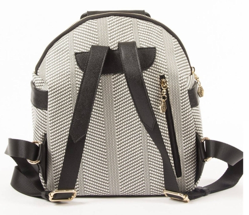 Дамска раница в черно и бяло 771 M132 HASIR Silver&Polo