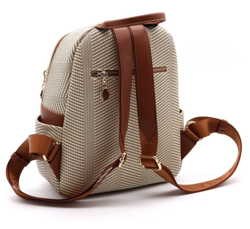 Дамска раница в бежово и кафяво 906 M132 Hasir Silver&Polo