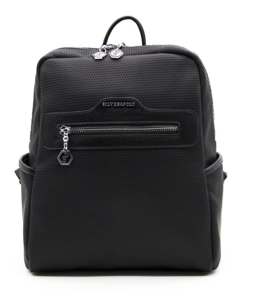 Дамска раница черна 866 M86 Petek Silver&Polo
