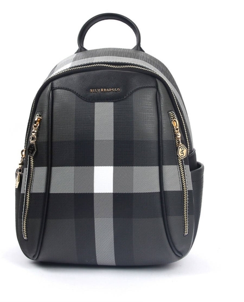 Дамска раница в черно и сиво 906 M129 Kareli Ekose Silver&Polo